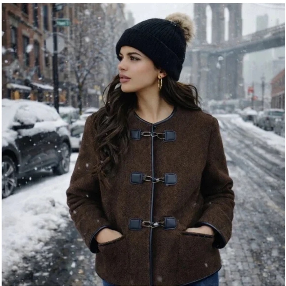 Rebecca Minkoff Brown Teddy Jacket with Toggle Closure